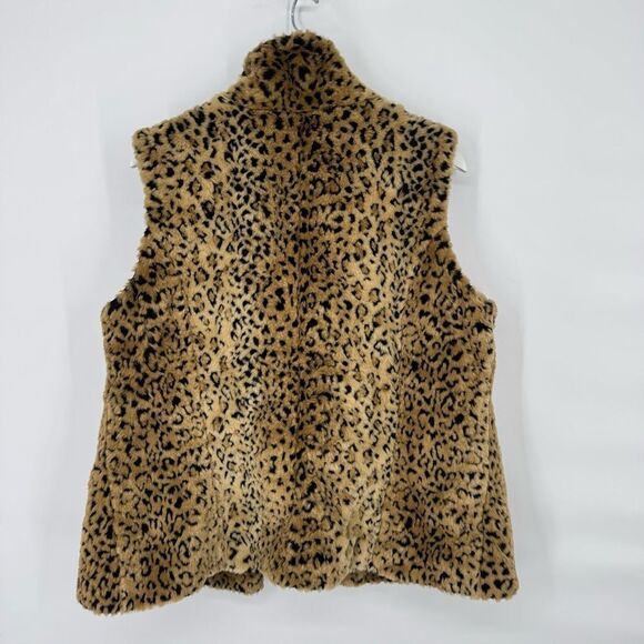 Vintage Y2K Kristen Blake Faux Fur Leopard Vest Large‎ - Picture 3 of 7